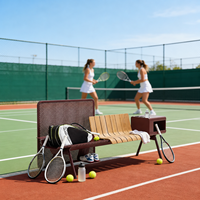 Banc de sport extérieur moderne en métal confortable pour parcs et terrains de tennis, sièges durables et résistants à l'eau
