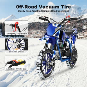 Motocicleta Todoterreno Económica de Cuatro Tiempos con Arranque Manual, Mini Motocross de Gasolina para Niños, Motor de 50cc que Ofrece un Rendimiento Potente - Product Image 2