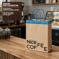 Sacs à provisions en papier kraft avec logo personnalisé et poignées torsadées pour l'emballage de vente au détail des cafés