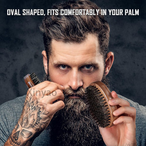 <span class=keywords><strong>Spazzola</strong></span> per <span class=keywords><strong>Barba</strong></span> in Legno Personalizzata con Logo, 100% Setole di Cinghiale, Legno Nero Noce, <span class=keywords><strong>Spazzola</strong></span> Portatile Piccola per Rasatura e Baffi <span class=keywords><strong>da</strong></span> Uomo - Product Image 5