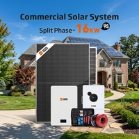 Système solaire photovoltaïque complet 16kW-30kWh, panneaux 450W, onduleur hybride 8kW, batterie 48V pour toit