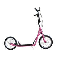 Trottinette rétro avec guidon réglable, 2 freins, pneus en caoutchouc de 12/16 pouces