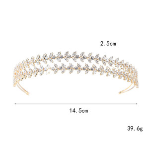 Romantique En Gros Double Couche CZ Bandeau Anniversaire <span class=keywords><strong>De</strong></span> Bal Cheveux Accessoires Diadèmes <span class=keywords><strong>De</strong></span> Mariée Couronnes - Product Image 5