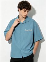 Chemise pour homme à la mode, ample, oversize, unie, streetwear, sans boutons, en coton épais, épaules tombantes