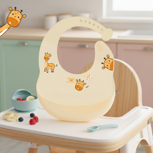 Babero <span class=keywords><strong>de</strong></span> Silicona Impermeable para Bebés, con Forma <span class=keywords><strong>de</strong></span> Calabaza, Protección Abdominal Anti-Suciedad para Bebés y Niños - Product Image 1