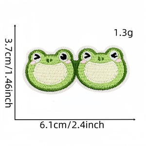 Doublures <span class=keywords><strong>de</strong></span> lunettes brodées personnalisables et testées par Reach avec des patchs décoratifs en forme <span class=keywords><strong>de</strong></span> grenouille <span class=keywords><strong>de</strong></span> squash en stock - Product Image 4