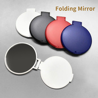 Miroir de poche en métal double face personnalisé avec logo souvenir, rond, doré, miroir compact de maquillage avec sac en velours