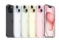 iPhone 15 d'occasion authentique, options multicolores, bon état, chargeur OEM inclus, support DHL/FedEx.