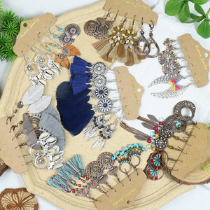 Fashion Dangle Earrings Alloy Bohemia Feather <b>Drop</b> Women's Party Jewelry - Product Image 1