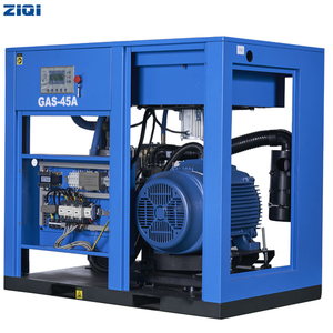 Compresseur d'air à vis stationnaire industriel de 45 kW avec démarrage par fréquence, entraînement par courroie triphasé, refroidissement par air, moteur à composants principaux - Product Image 4