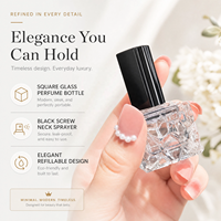 Flacon de parfum carré en verre mat de haute qualité 10 ml avec bouchon à vis, rechargeable, pour emballage de soins de la peau, étiquette OEM, vente chaude