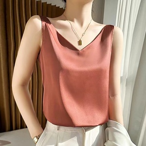 Tela elástica de satén de seda de imitación, tela nupcial Charmeuse densa sólida para vestido de novia por yarda - Product Image 4