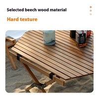 Table de jardin pliable octogonale moderne, portable, en bois de hêtre massif, avec cadre en métal, pour le camping, l'entrepôt, les loisirs, directement de l'usine