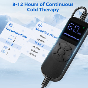 Bac à glace isotherme gris 15QT anti-fuite avec sangles réglables, maintien au frais 8-12 heures, masseur corporel alimenté par USB, 5 réglages de débit, 6 réglages de minuterie - Product Image 4