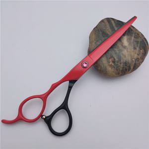 Ciseaux de coiffure pour gauchers, manche rouge et noir, lame en acier inoxydable, lame affûtée, 15-25, pour effilage, usage professionnel en salon - Product Image 1