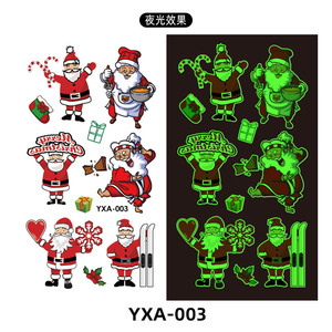 Tatuajes Temporales Luminosos para Niños, Pegatinas de Papel Ecológicas, Dibujos Animados Navideños, Tatuajes Luminosos para Cara, Manos y Brazos - Product Image 5