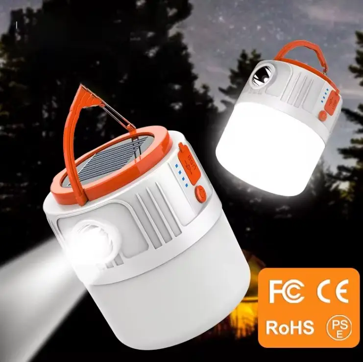 Solar Camping Llantern Led Mobiele Outdoor Noodverlichting Usb Opladen Afstandsbediening Camping Licht