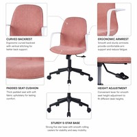 Chaise de bureau de direction ergonomique pivotante de luxe en tissu pour ordinateur, fournie directement par l'usine