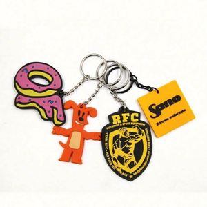 Hot Selling Cheap <b>Custom</b> Sublimation 2D 3D Silicone Rubber Soft PVC <b>Keychain</b> - Product Image 6