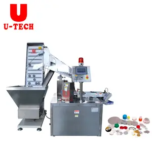 High speed Automatic cap lining machine Induction cap seal wads gaskets inserting cap packing machine