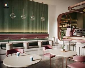 Diseño Interior Moderno y Ecológico para Cafetería, Reciclable, con Barra y Muebles de Exhibición Personalizados, Materiales Adaptables - Product Image 3