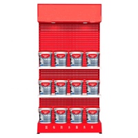 Support de présentation de panneau perforé en métal personnalisé avec boîte à lumière LED magasin seau à brosse robinet matériel outils de peinture électrique accessoires