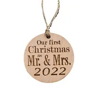2022 Gedenken an unser erstes Weihnachten Herr und Frau Weihnachts geschenk Holz runder Anhänger