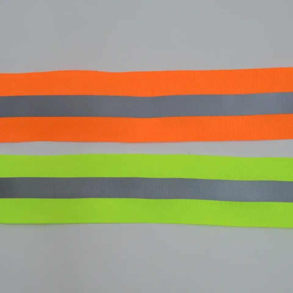 Hoc hinten sive Großhandel reflektierende Gurt bänder Polyester fluor zierende Warnung Reflektieren des Sicherheits band für Kleidung