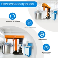 Disperseur hydraulique à grande vitesse pour encre textile, pigment liquide, mélangeur en acier inoxydable 500L/1000L, moteur AC, automatique pour produits chimiques