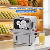 4-rollen roestvrijstalen commerciële elektrische suikerrietpers gepatenteerde sapcentrifuge 220V