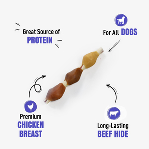 Kabobs de pollo/ternera/pato de triple sabor, tratamiento Dental de alta proteína, fácil de digerir, digestión sensible, golosinas limpias de colágeno - Product Image 4