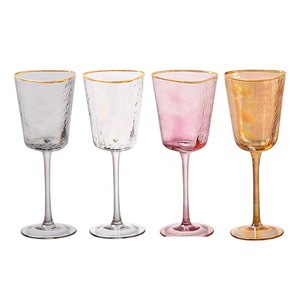 2023 Popular <strong>Colored</strong> Hammered Glassware Pink/<strong>Smoke</strong>/Clear/Purple Goblets/Triangle Hammered <strong>Wine</strong> <strong>Glass</strong> Gold Rimmed <strong>Wine</strong> <strong>Glasses</strong>