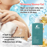 Gel Douche Éclaircissant à l'Acide Glycolique ROUSHUN Hydratant Lissant et Illuminateur pour Tous Types de Peau