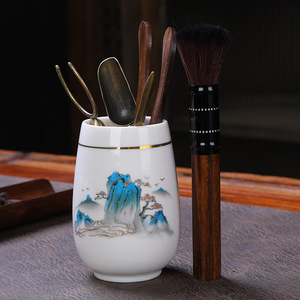 Services à thé en céramique personnalisés, ensemble de tasses à thé Gaiwan en <span class=keywords><strong>porcelaine</strong></span> blanche, vaisselle à thé artisanale de maître, cadeaux, ensemble de vaisselle à boisson chinoise - Product Image 2