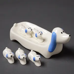 ZAKKA di ceramica Giapponese lucky dog bacchette resto set ornamenti di hotel set