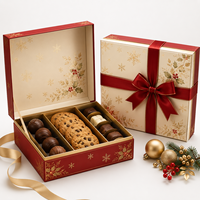 Coffret Cadeau Exclusif Personnalisé Premium pour Noël – Boîte Cadeau en Papier Raffiné pour Emballage de Chocolats et Biscuits de Noël