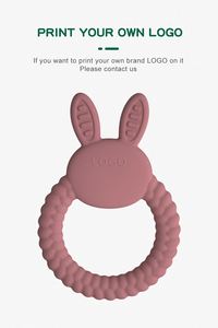 Mordedor de Silicona de Grado Alimenticio Orgánico para Bebés Recién Nacidos, Unisex, de Alta Calidad, No Tóxico, Anti-Mordidas, con Forma de Conejo - Product Image 6
