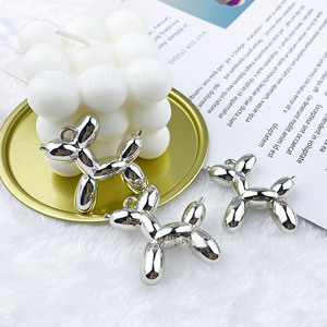 <b>Silver</b> Water-plated <b>Balloon</b> Dog Acrylic Pendant Phone Chain DIY Jewelry Accessory Car Charm Big Size - Product Image 4