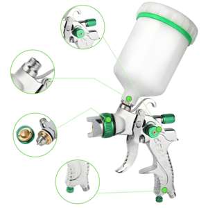 Pistola de Pulverización Neumática Directa de Fábrica 1.4/1.7/2.0mm para Pintura de Automóviles, Recubrimiento Industrial, Acabado de Muebles, Pulverización de Madera, Reparación Automotriz - Product Image 3