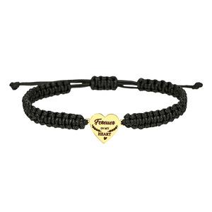 Bracelet de couple tressé en forme de cœur, réglable, en acier inoxydable, cadeau, bijoux, Forever In My Heart - Product Image 5