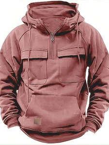 Cross-border Sweatshirt bertudung pria, kaus poliester longgar lengan Raglan pola hati musim semi musim gugur untuk anak muda Eropa Amerika - Product Image 2