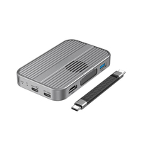 Hub USB-C Magnetik dengan Casing Aluminium Transfer Data 10Gbps 4K 60Hz Pengisian Daya PD 100W Enclosure SATA M.2 NVMe SSD