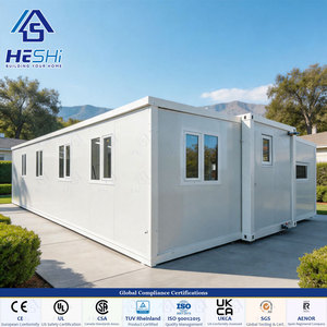 Abri d'urgence rapide pour catastrophes, maison conteneur préfabriquée extensible, isolée et étanche, avec plafond de 2,4 m, disponible en 30 et 40 pieds - Product Image 1