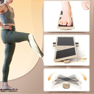 Tabla de Equilibrio de Madera con una Sola Pata, Material de Roble Antideslizante, para Ejercicio, Rehabilitación y Estiramiento - Product Image 4