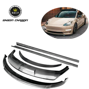 Modelo <span class=keywords><strong>3</strong></span> kit de carrocería estilo ART fibra de carbono parachoques delantero divisor faldones laterales difusor Spoiler para Tesla Modelo <span class=keywords><strong>3</strong></span> 19-22 - Product Image 1