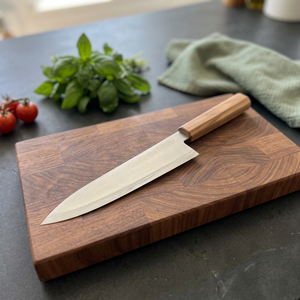 Couteau de chef japonais Gyuto de qualité supérieure |   Couteau de cuisine traditionnel en bois avec manche Wa |   Acier inoxydable à haute teneur en carbone de qualité industrielle OEM - Product Image 3