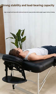 Camilla de Masaje Plegable Portátil para Spa Corporal, Camilla de Masaje Facial de Aleación de Aluminio de 3 Pliegues, Venta Caliente, Dropshipping - Product Image 2