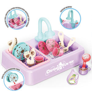 Ensemble de jeu de cuisine Yuglow, jeu de pique-nique en plastique, jouet à thé et pâtisserie avec tasse à changement de couleur sensible à la température et <span class=keywords><strong>table</strong></span> de nettoyage - Product Image 3