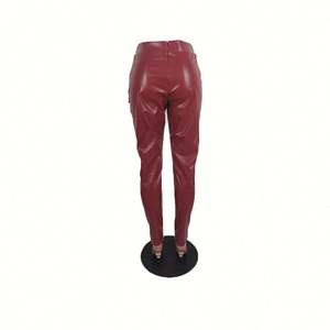 Leggings en cuir taille basse pour femme, pantalon sexy, push up, fitness, décontracté - Product Image 3