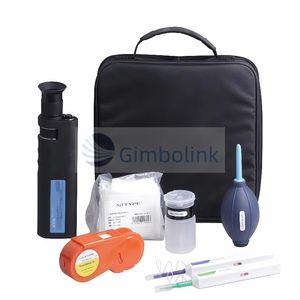 Kit d'outils de nettoyage de fibre optique FTTH Gimbo Retail, nettoyeur de cassette en nylon noir, microscope à fibre optique portable 400X, équipement optique - Product Image 2